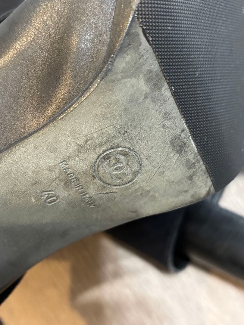 CHANELシャネル/ブーツ/ロングブーツ/黒