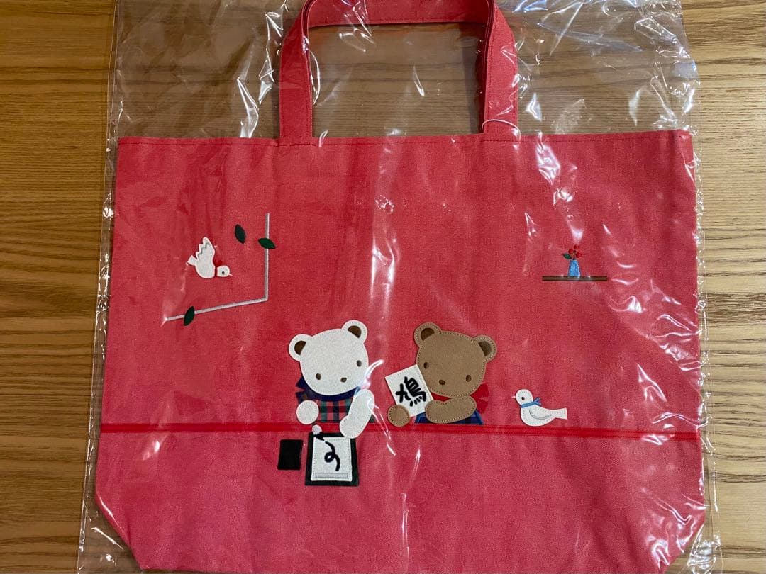 familiar×鳩居堂のおけいこバッグ赤色(新品未開封タグ付き)