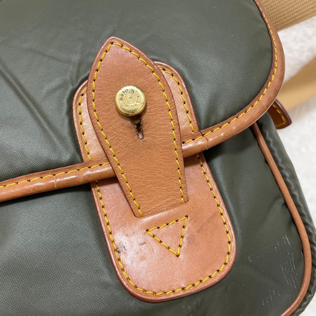 【希少】ハンティングワールド バチュークロス カーキ メッセンジャーバッグ