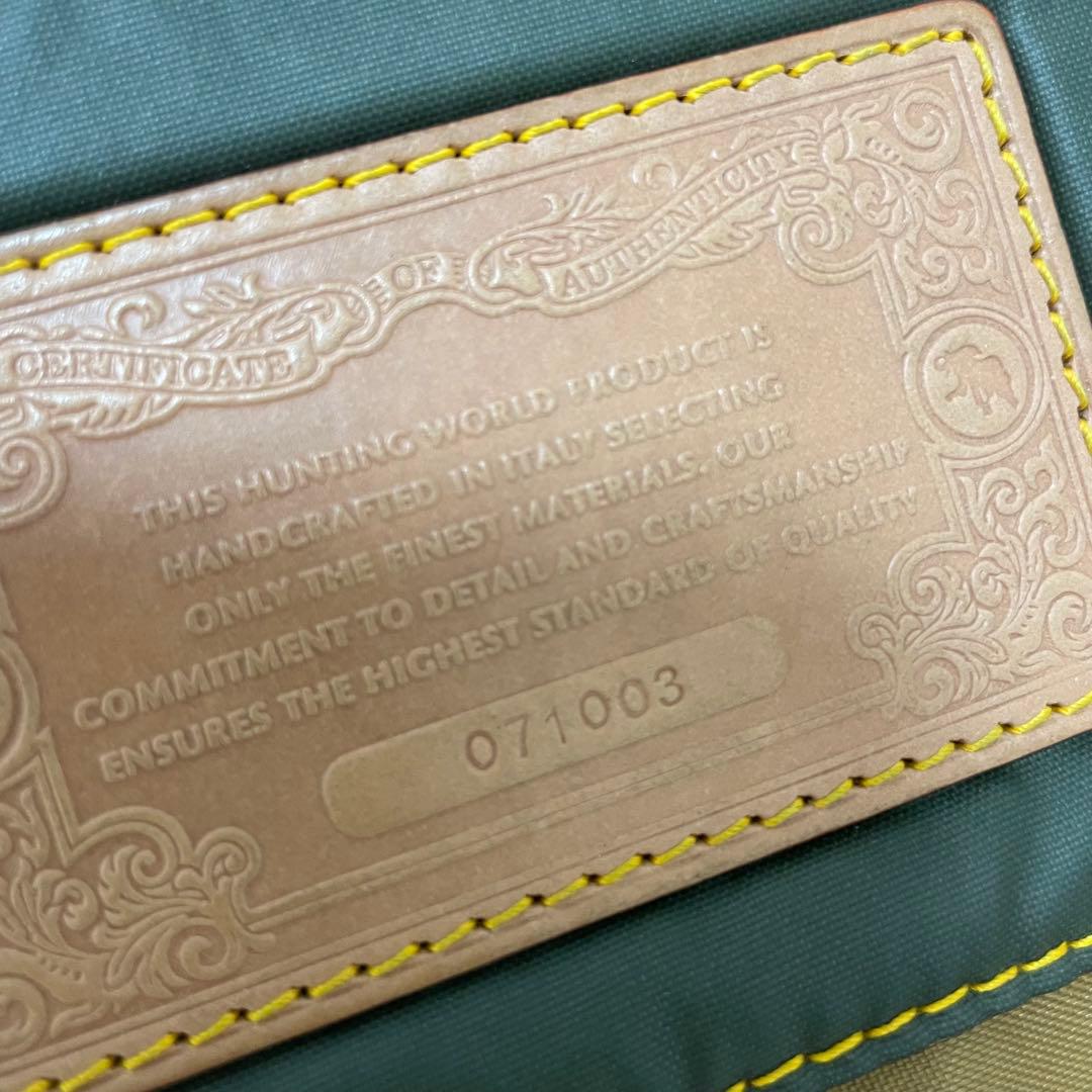 【希少】ハンティングワールド バチュークロス カーキ メッセンジャーバッグ