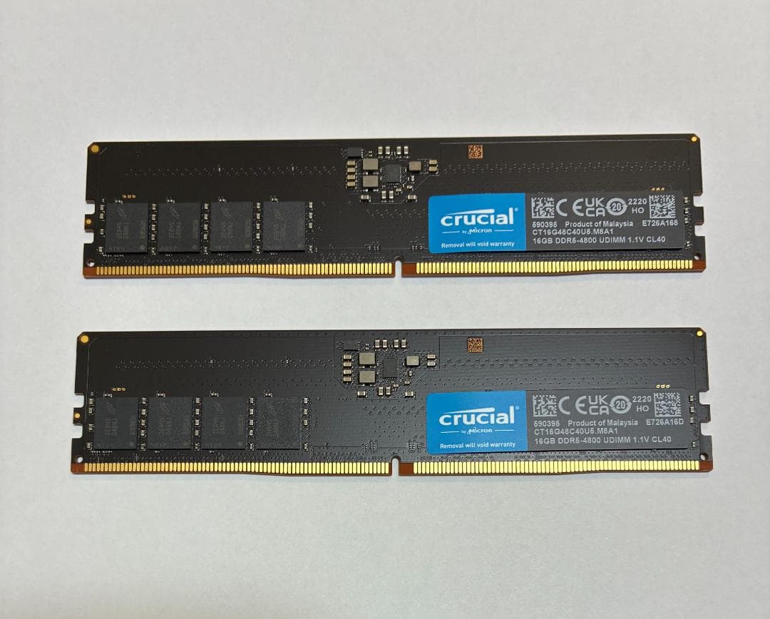 crucial 16GBx2 計32GB DDR5-4800メモリー