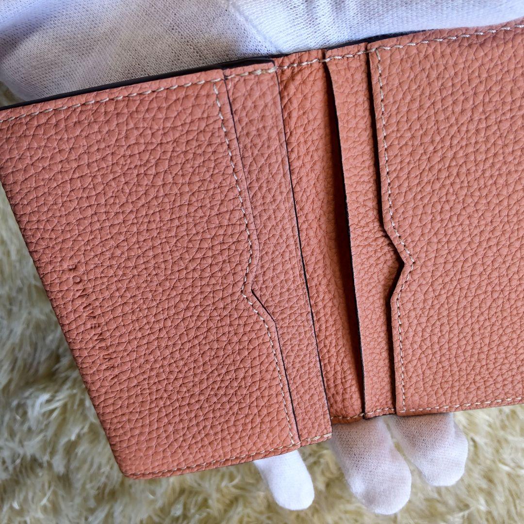 極美品✨ボナベンチュラ　ビジネス　カードケース　シュリンクレザー　シボ革　ピンク