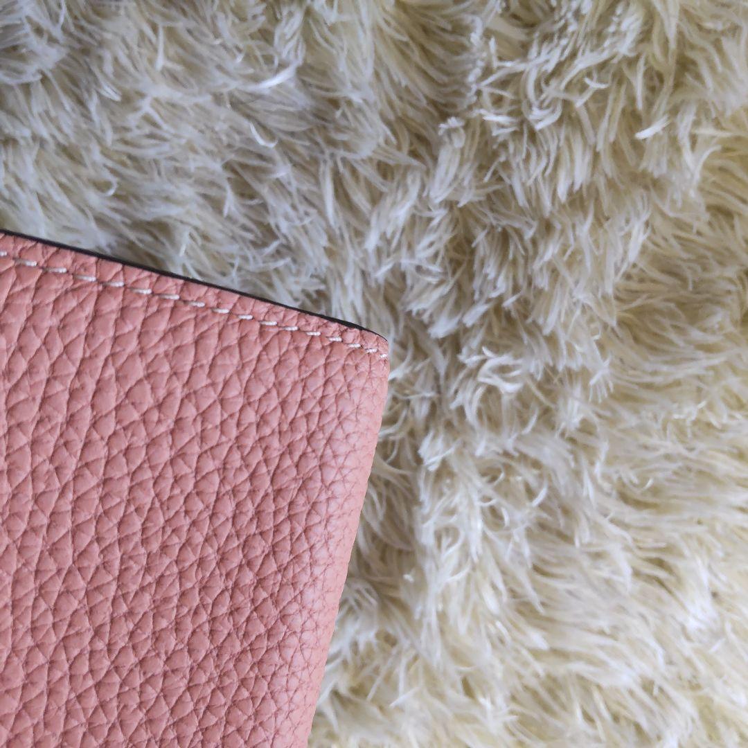 極美品✨ボナベンチュラ　ビジネス　カードケース　シュリンクレザー　シボ革　ピンク