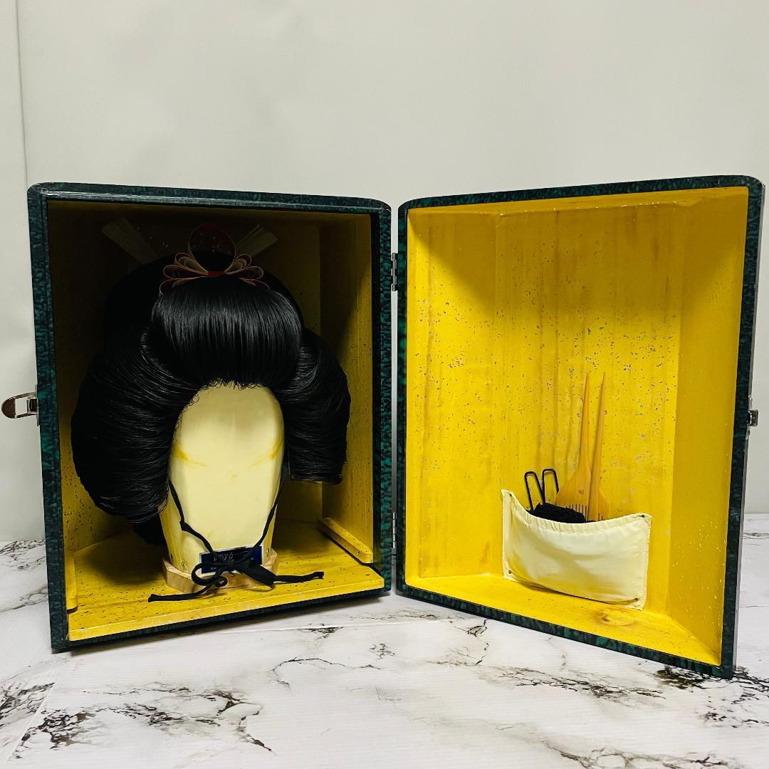 【希少】岡守かつら 日本髪 「岡守 9 中」 付属品一式　箱付き