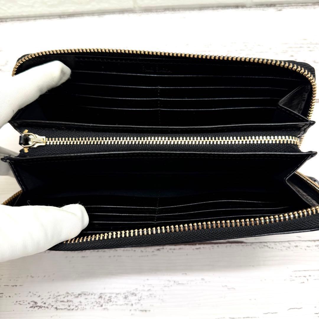 【未使級】ポールスミス　長財布　レザー　マルチストライプ　ラウンドジップ