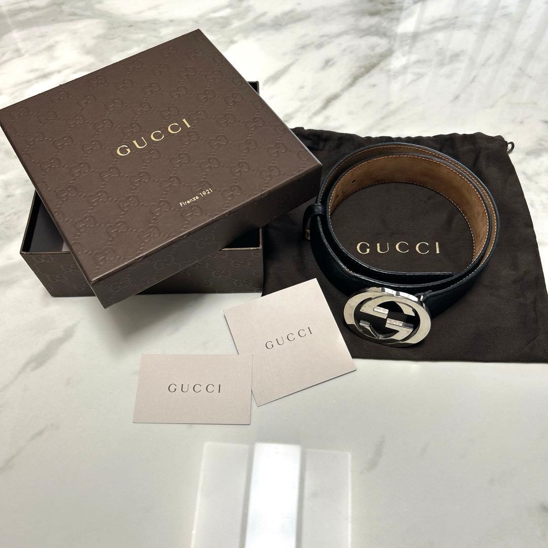 GUCCI ブラック　ベルト　85-34