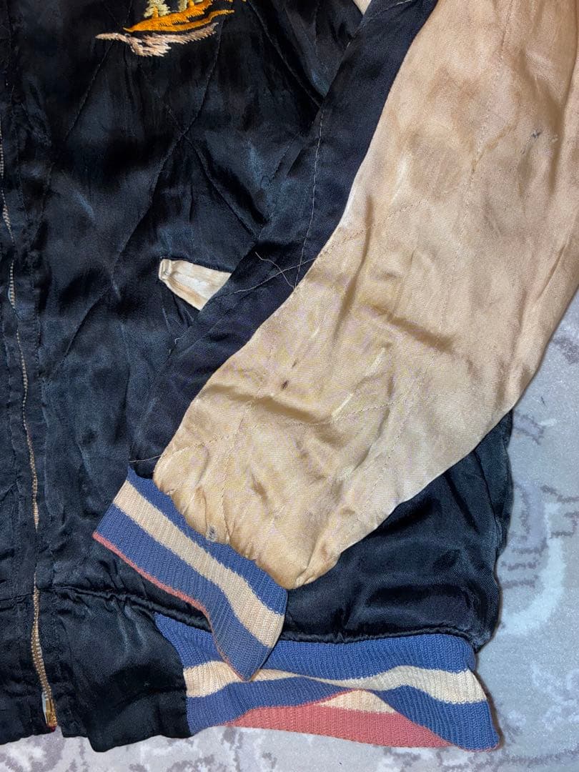 山*田様 50's スカジャン　真鍮YKK回転式　鷹×日本地図 リバーシブル