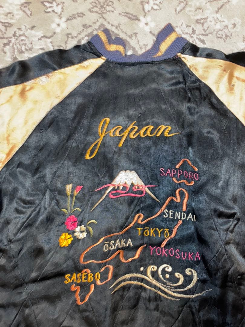 山*田様 50's スカジャン　真鍮YKK回転式　鷹×日本地図 リバーシブル