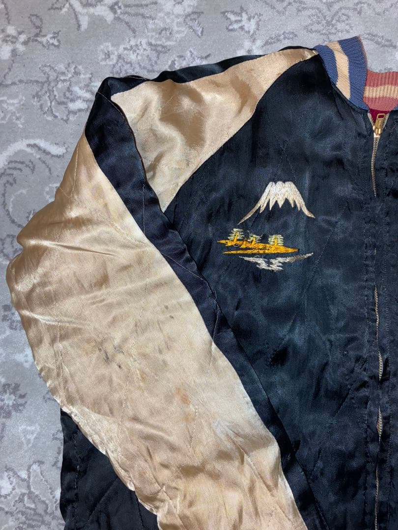 山*田様 50's スカジャン　真鍮YKK回転式　鷹×日本地図 リバーシブル