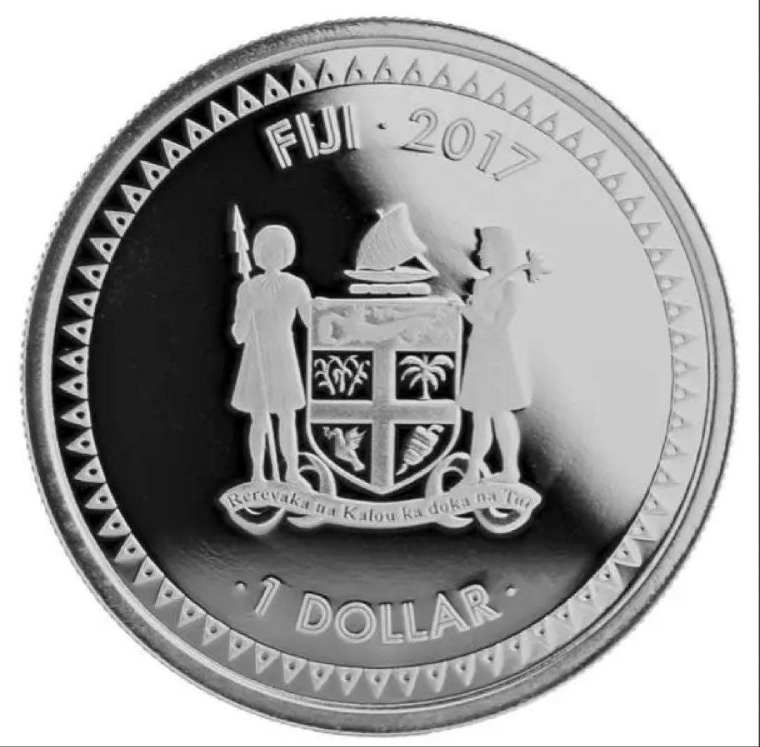 2017年 フィジー銀貨 北斎 富嶽三十六景 神奈川沖浪裏 1オンス