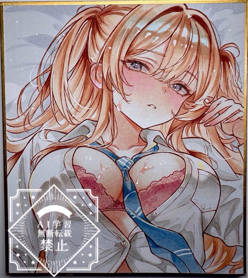 m*可様 一点物 オリジナル 色紙 手描きイラスト アナログ 女の子 創作 原画