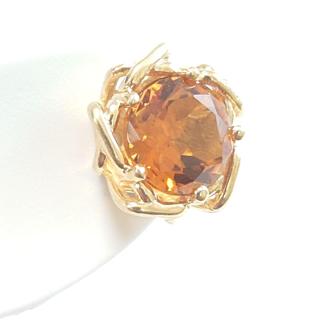 【美品】ティファニー K18YG シトリン ピアス 片耳用 6679