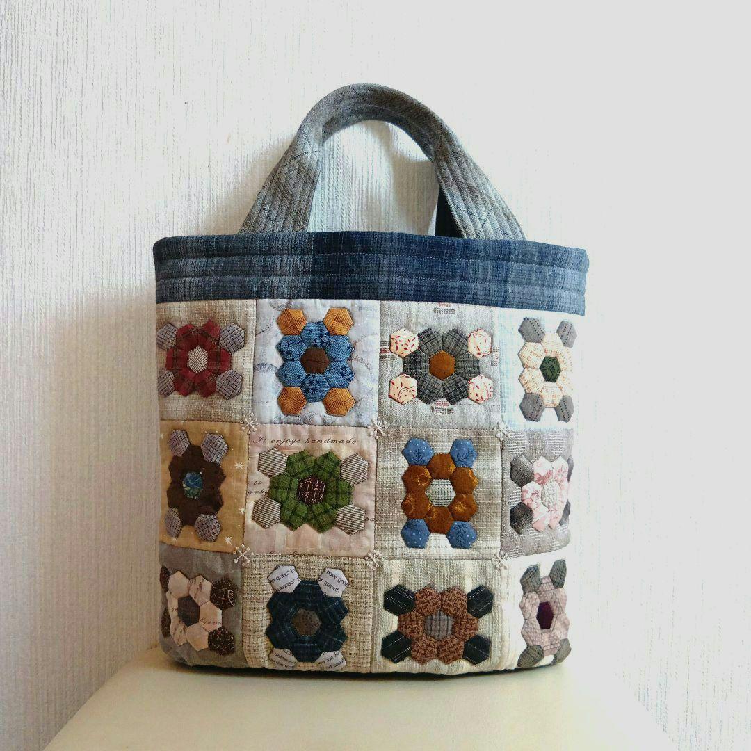 パッチワークキルトのトートバッグ(ハンドメイド)