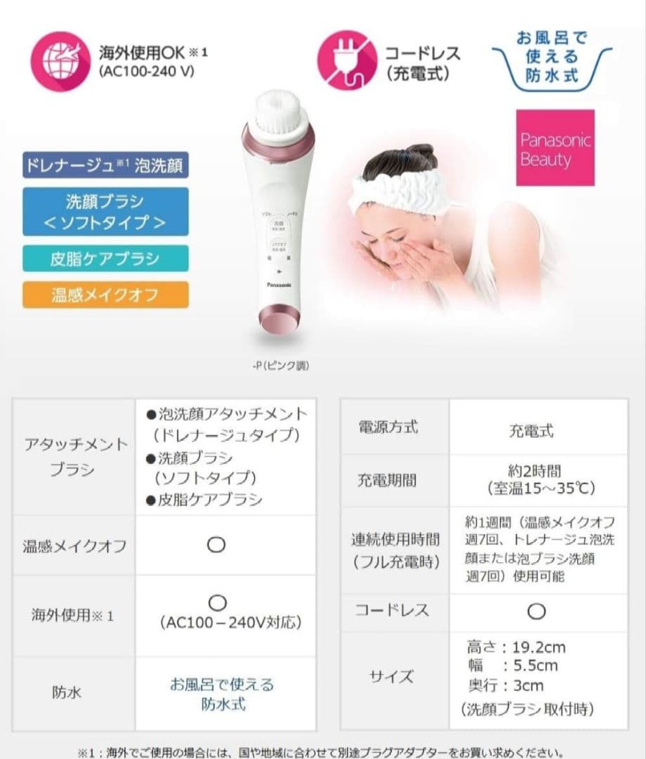 PanasonicパナソニックEH-SC67-P濃密泡エステ洗顔美容器 美顔器