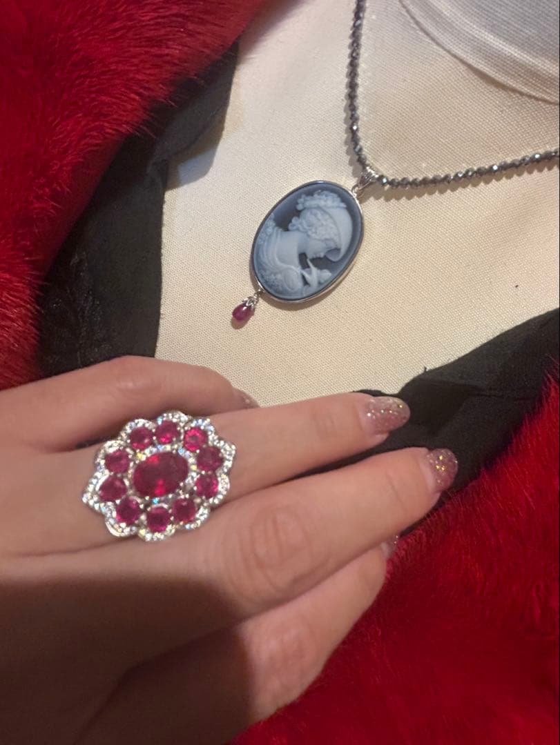 ☆*ね様 天然石ルビーデザインリング＆ネックレスのサイズ限定セット13号