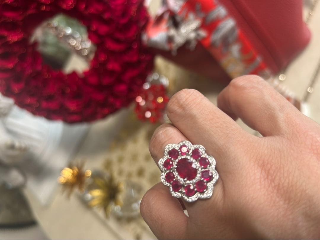 ☆*ね様 天然石ルビーデザインリング＆ネックレスのサイズ限定セット13号