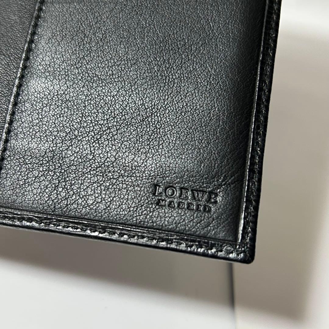 美品 LOEWE ロエベ L18 アナグラム レザー 二つ折り 長財布
