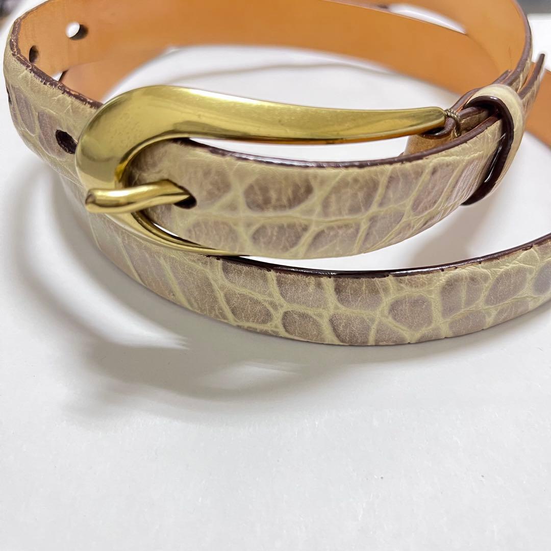 【専用】J&M Davidsonのクロコの型押しレザーベルト