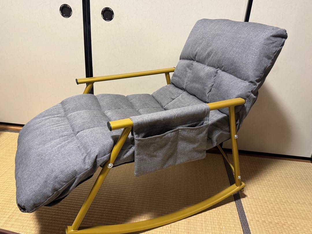 KAIHAOWIN ロッキングチェア リクライニングチェア ブラック/グレー