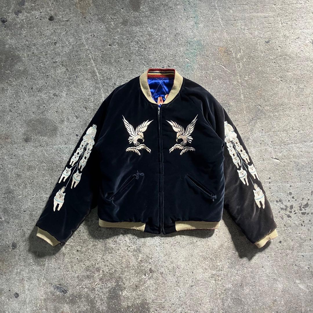 テーラー東洋 別珍 アラスカ ブラック スカジャン 鷹鷲 TT10496