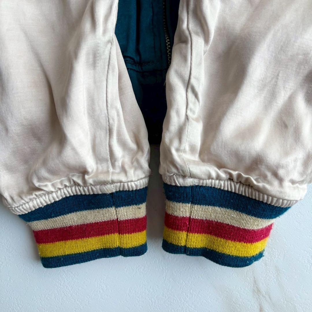 希少◆Houston スカジャン 刺繍 デザイン ブルゾン リバーシブル M