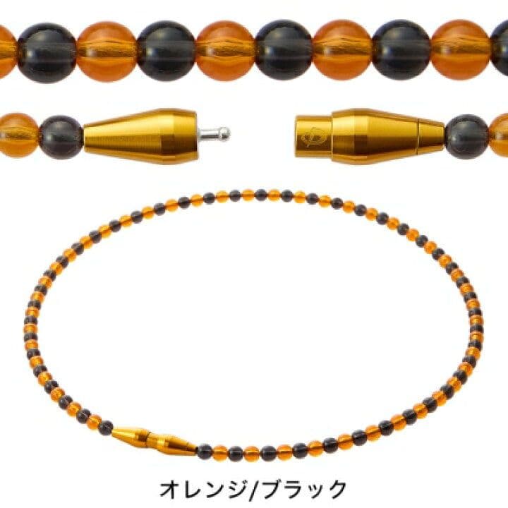 phiten RAKUWAネック クリスタルタッチ 50cm オレンジ×ブラック