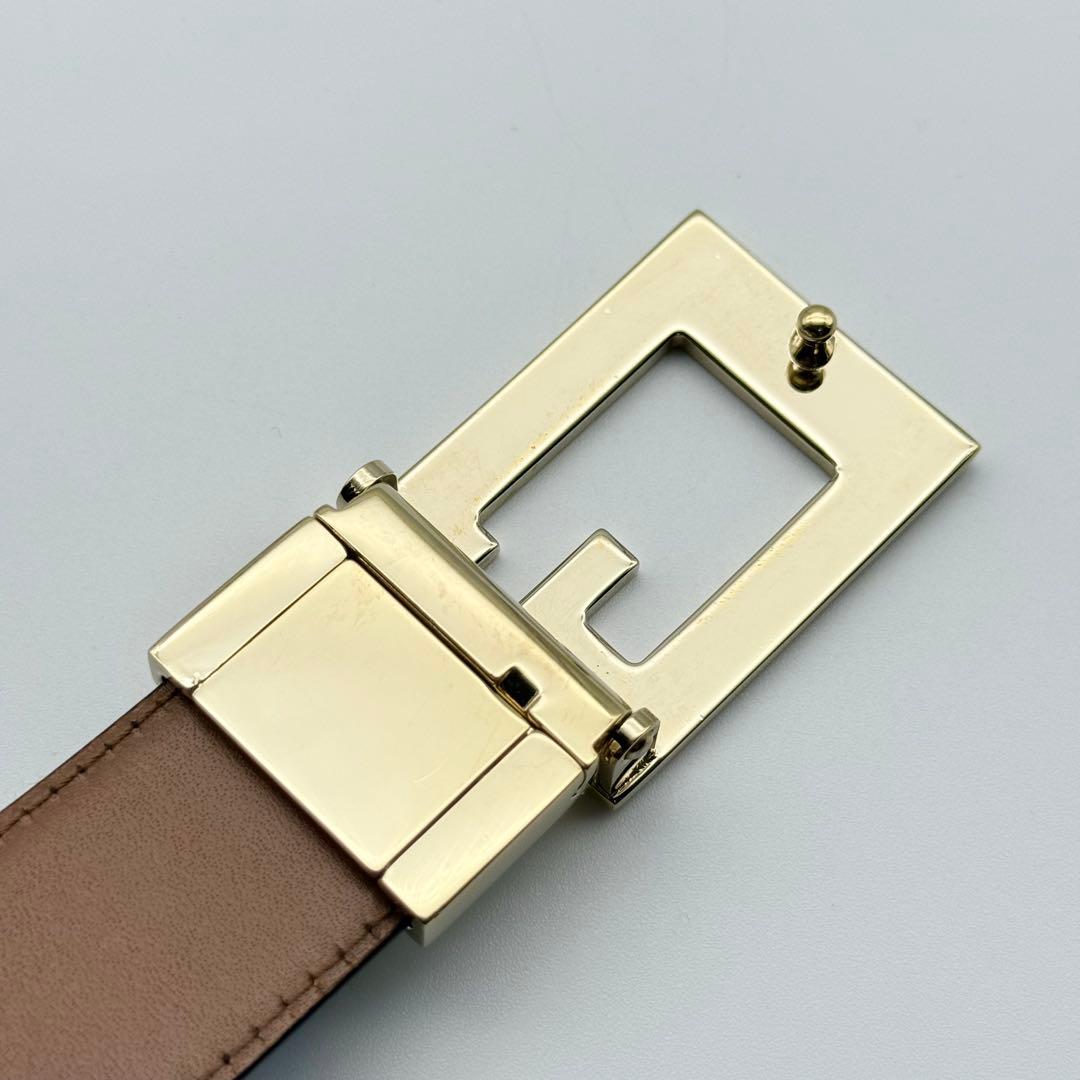 ✨美品✨グッチ ベルト Gバックル ゴールド金具 本革 男女兼用 リバーシブル