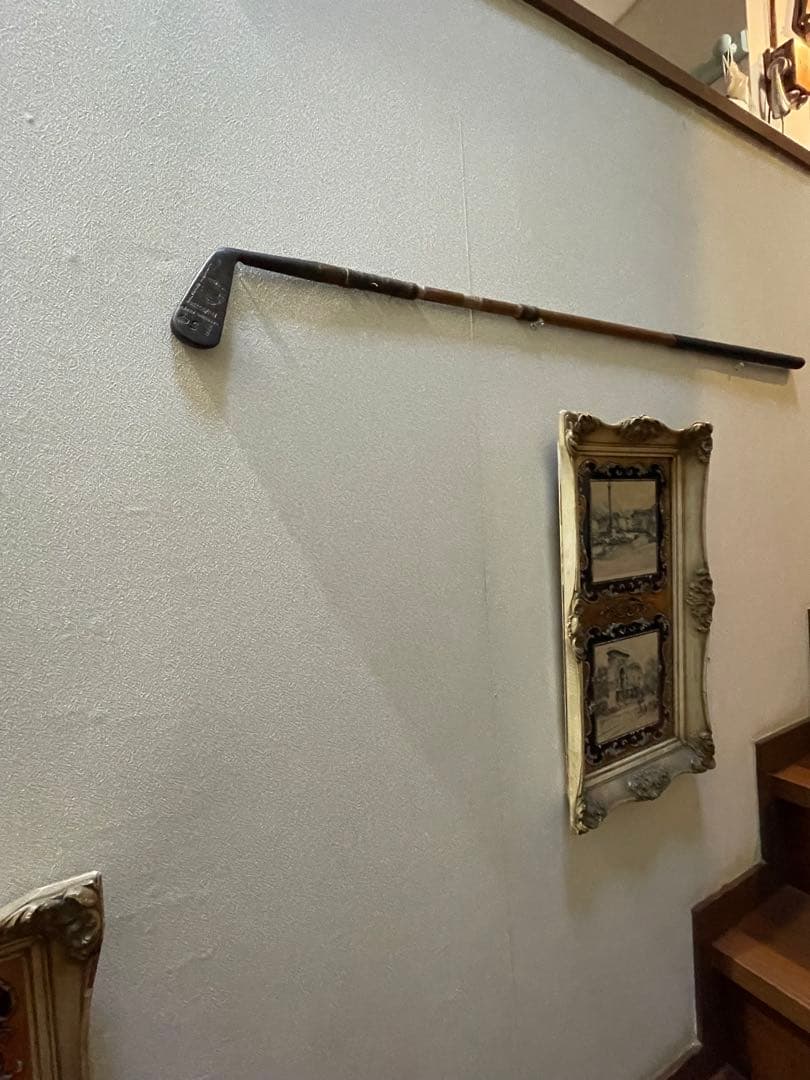 アンティーク　木製　ゴルフ　クラブ　ヒッコリー　アイアン　C　100年　アメリカ