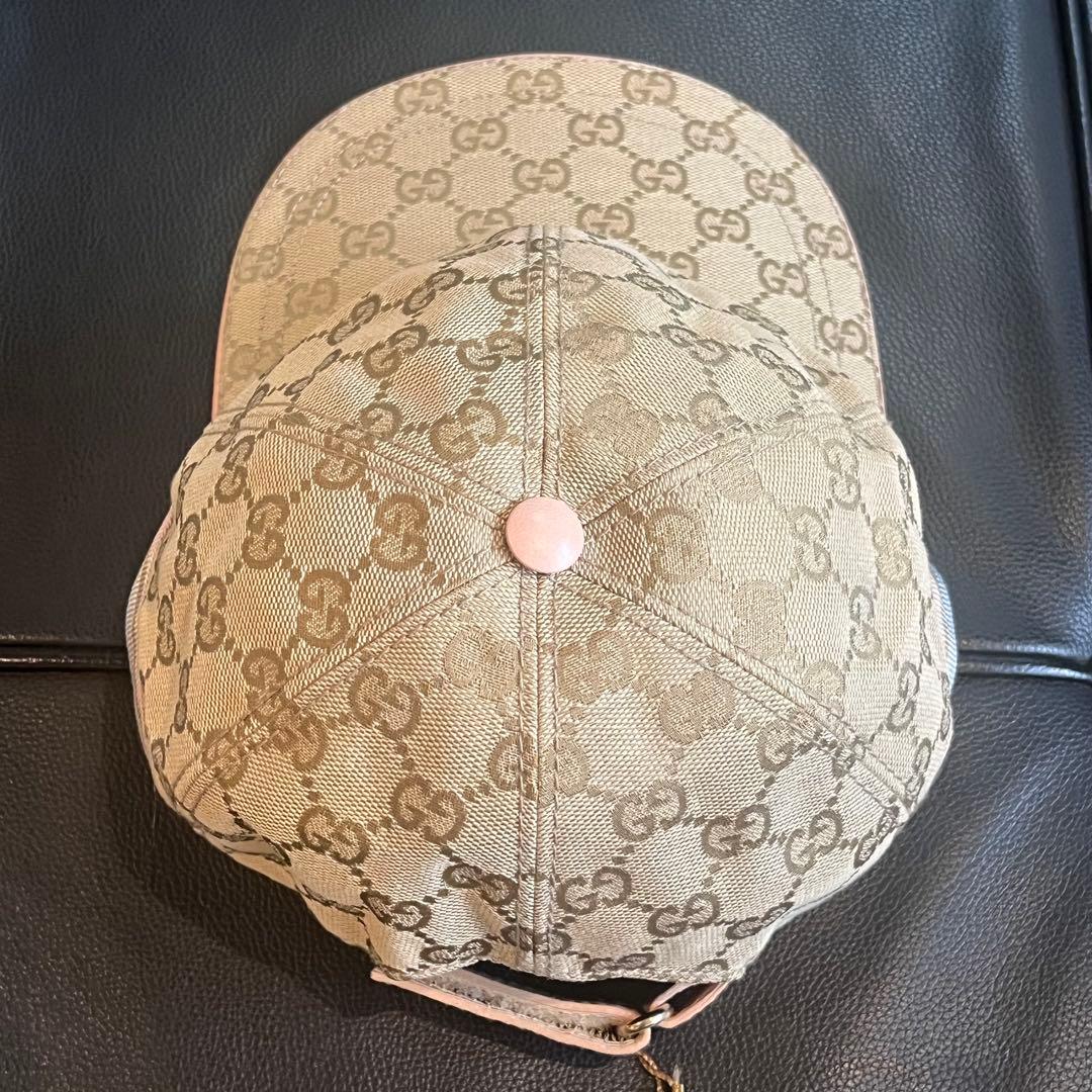 GUCCI GG柄ベースボールキャップ 200043 ベージュ ピンク