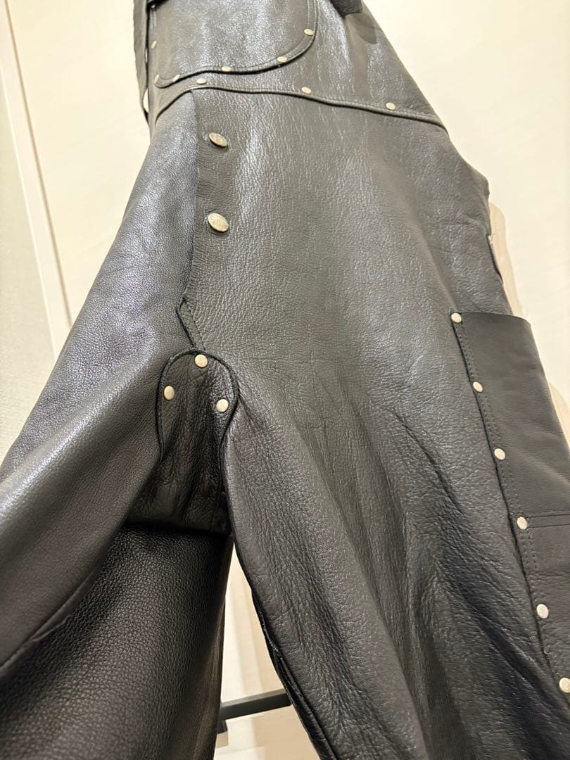 レザーオーバーオール　90s shopオリジナル