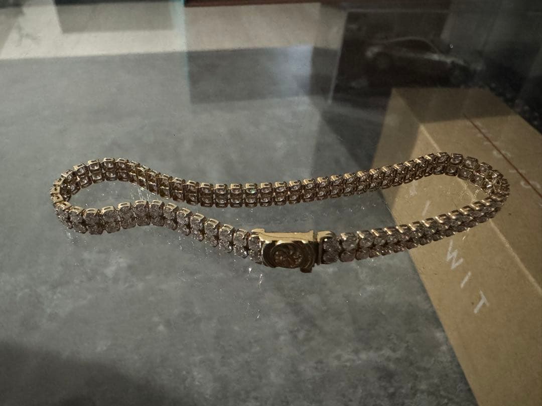 4.3グラム 10K VVS 2連テニスブレスレットMOISSANITE