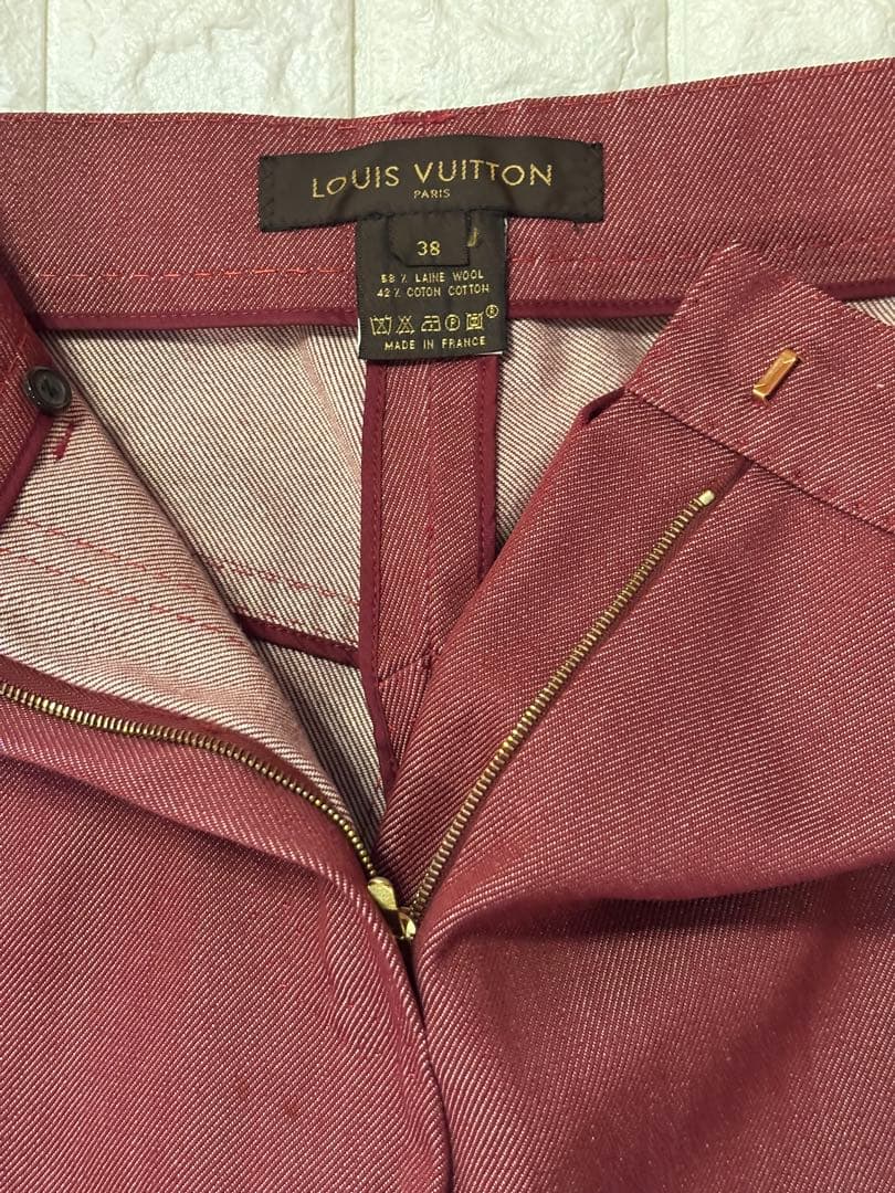 #美品Louis Vuitton エンジ系レディースストレートデニム#サイズ38