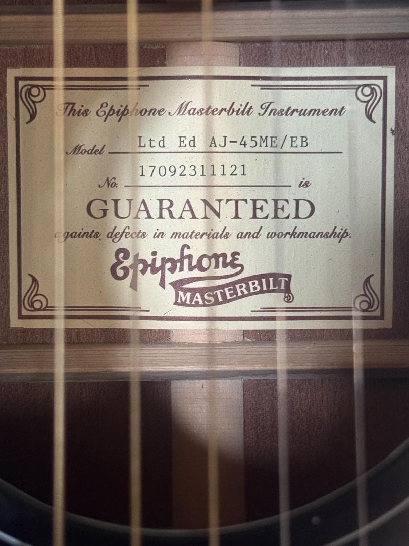 す*ず様 Epiphone AJ-45ME/EB 黒 希少 美品 Gotohペグ