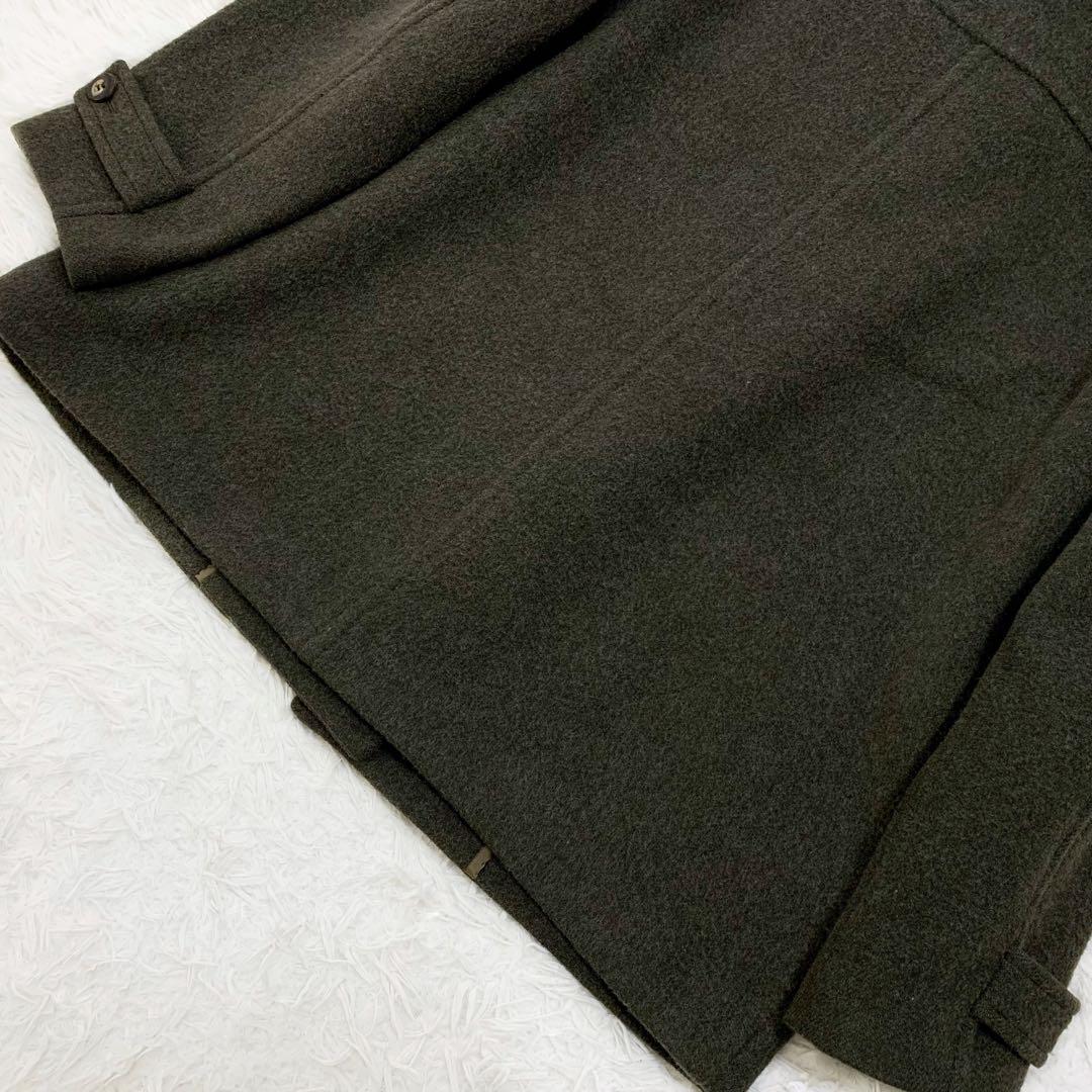 マドモアゼル ノンノン ウール カシミヤ ダッフルコート フーディ チェック