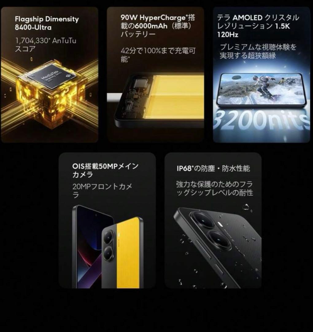 POCO X7 Pro 本体 12GB+512GB グローバル版 新品未開封