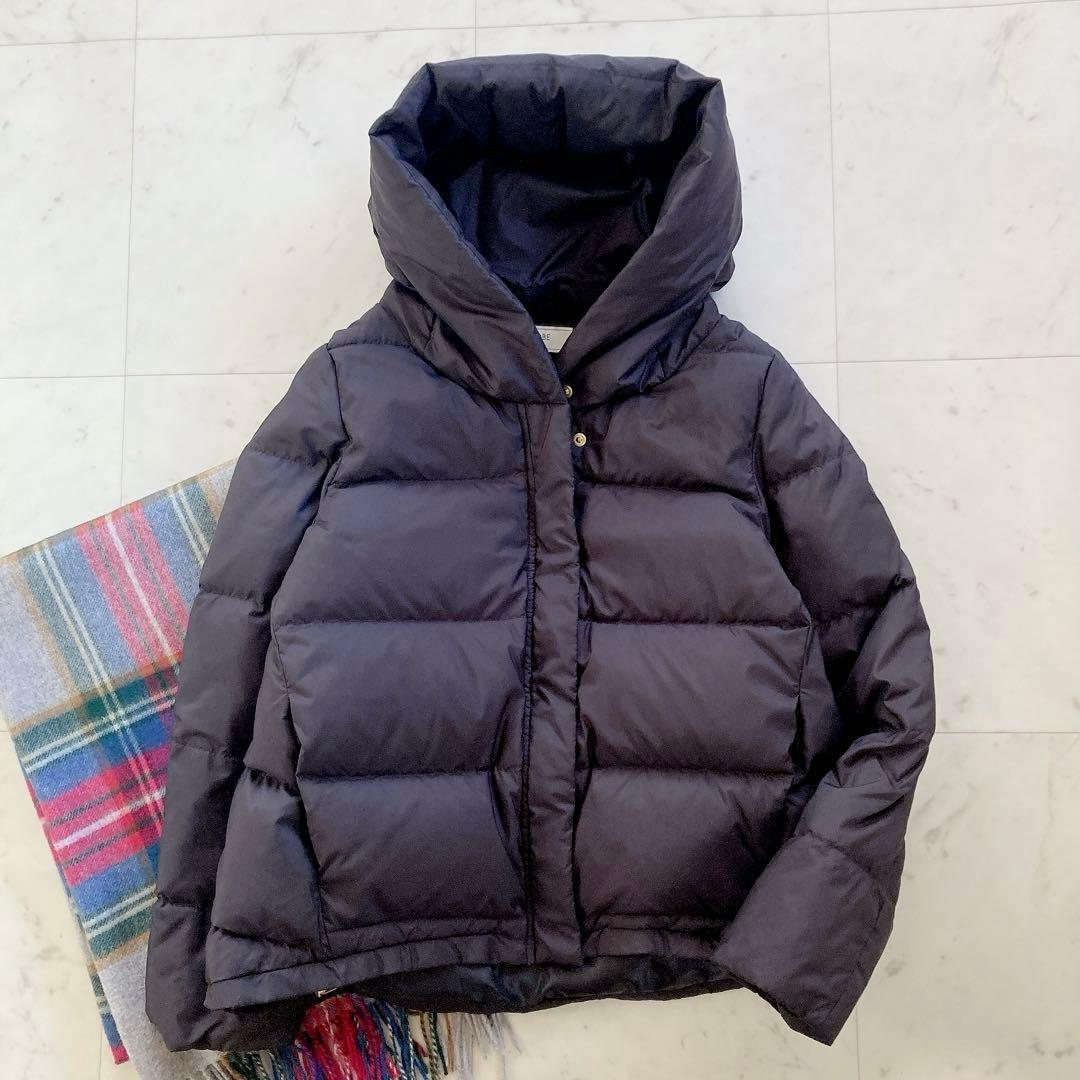 美品　スローブイエナ　ショールフードショートダウンコート　ブラック　36