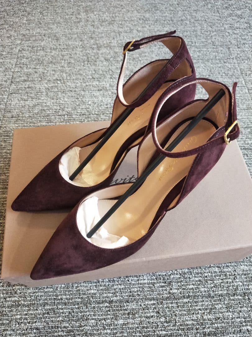 極美品　ジャンヴィトロッシ　パンプス　スエード　ブラウン　アンクルストラップ36