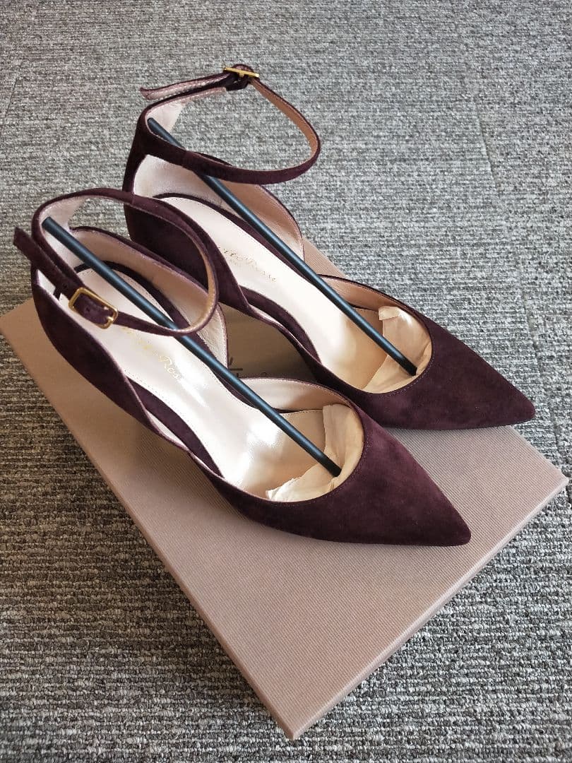 極美品　ジャンヴィトロッシ　パンプス　スエード　ブラウン　アンクルストラップ36