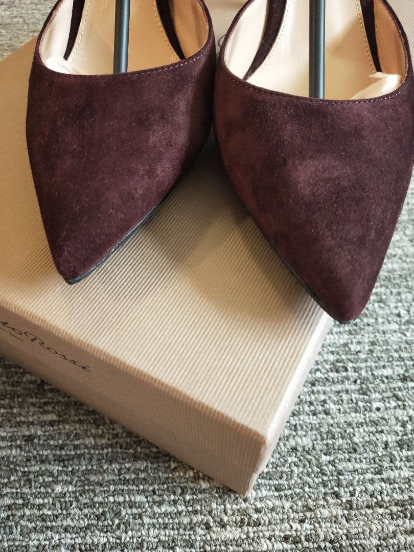 極美品　ジャンヴィトロッシ　パンプス　スエード　ブラウン　アンクルストラップ36