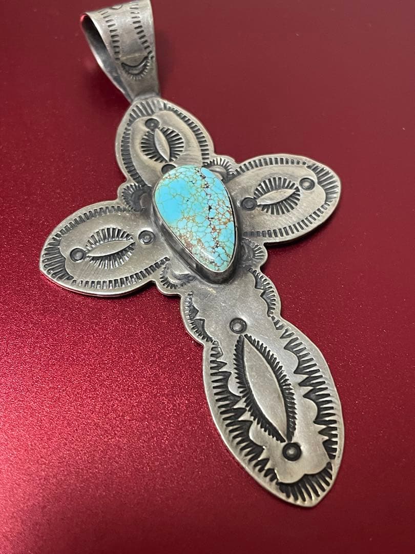 VB刻印/VERNON BEGAY作　ナバホ クロス型ペンダント