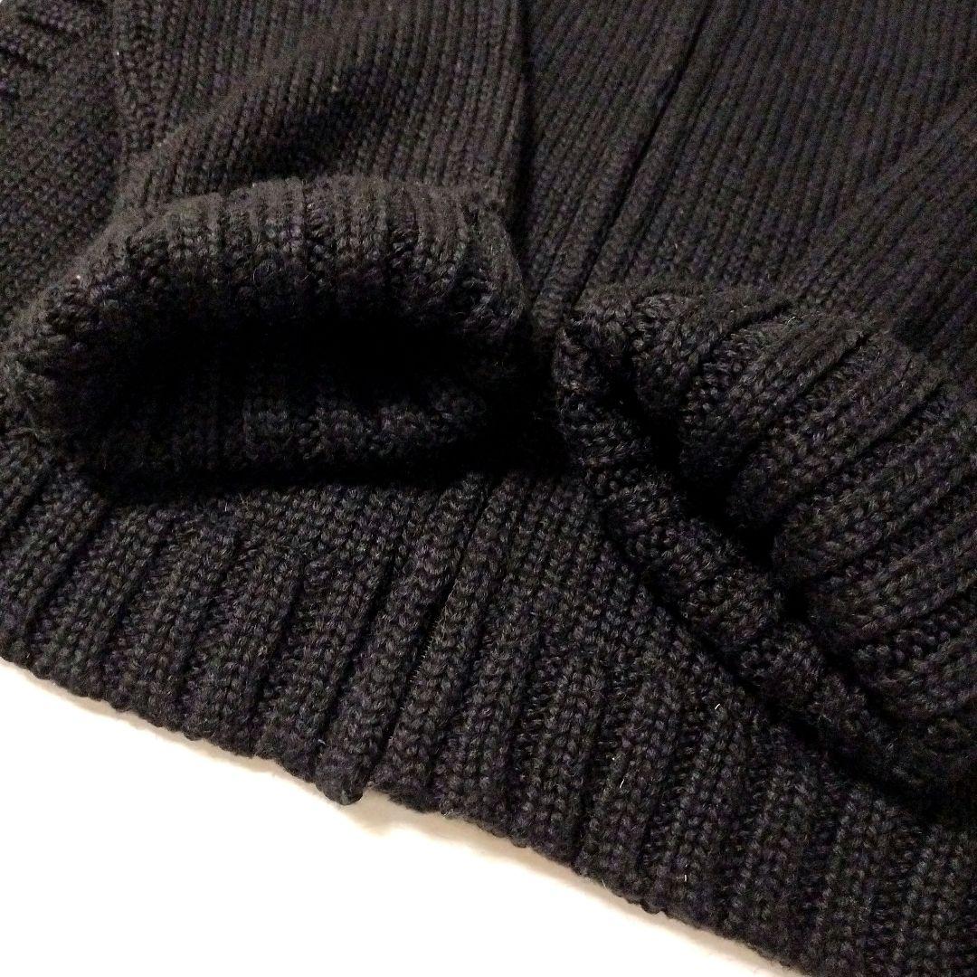 【美品】バーバリー　ニットジャケット　ジップアップ　羊毛　ノバチェック　黒