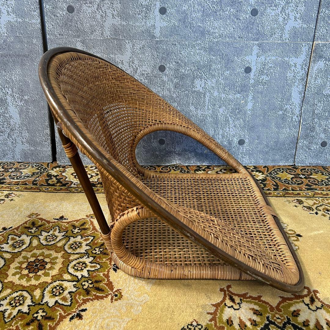 ꧁今枝ラタン꧂座椅子3脚 籐家具 いす イス チェア 昭和レトロ モダン