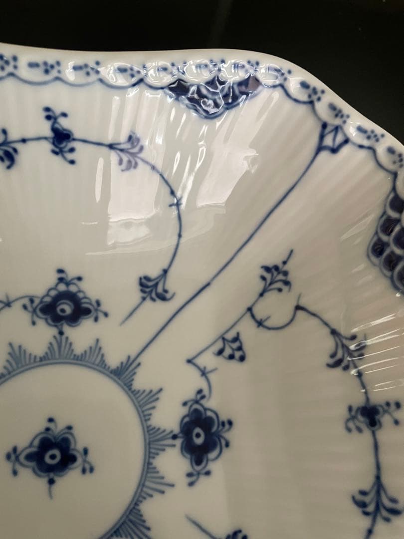 ロイヤルコペンハーゲン ブルーフルーテッド ハーフレース スクエア ボウル