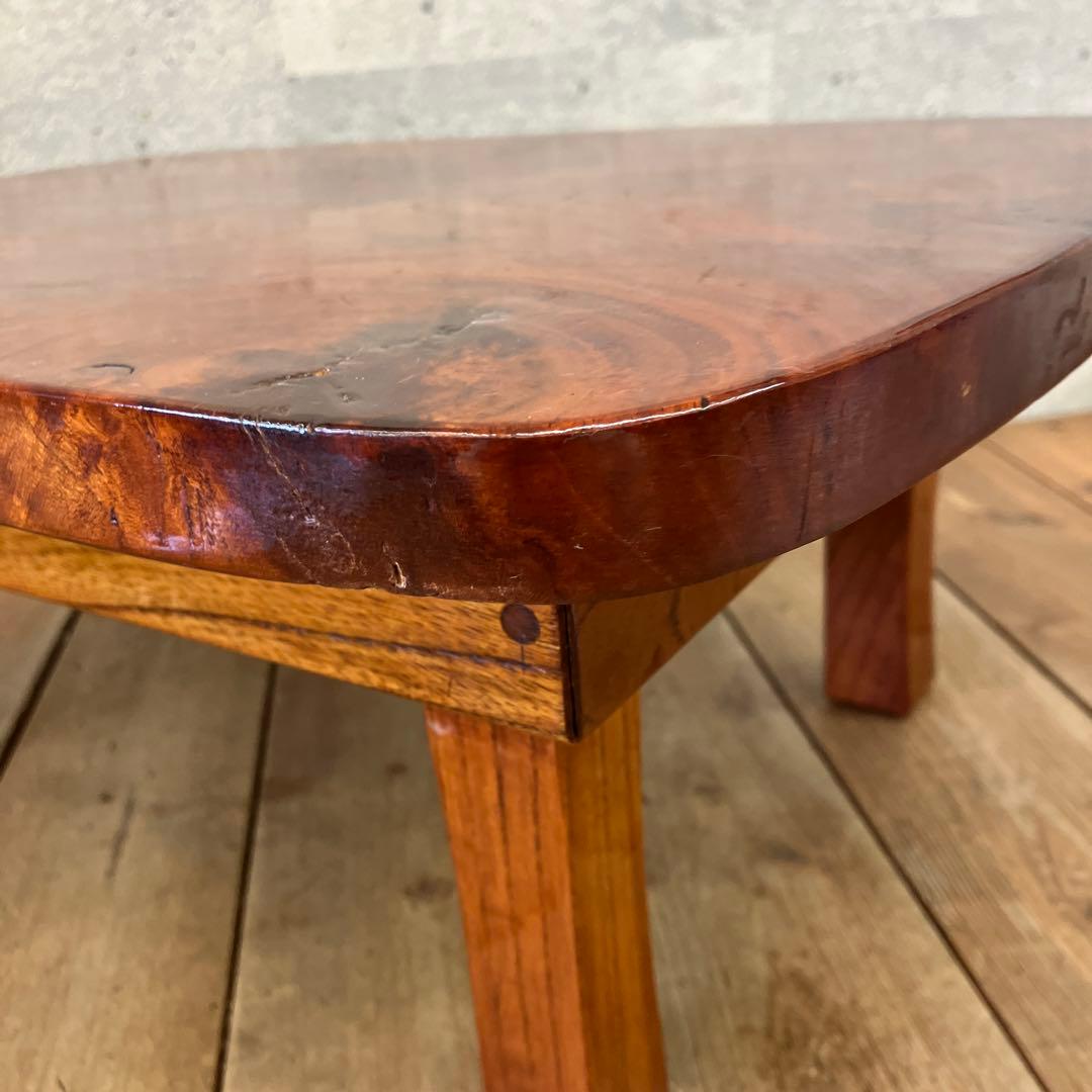 昭和レトロ 木製 一枚板 折りたたみ式 座卓 ちゃぶ台 ミニテーブル ミニ台