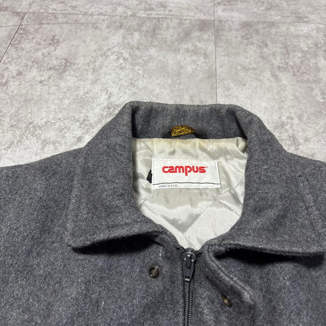 80s vtg campus USA製　wool bomber jacket