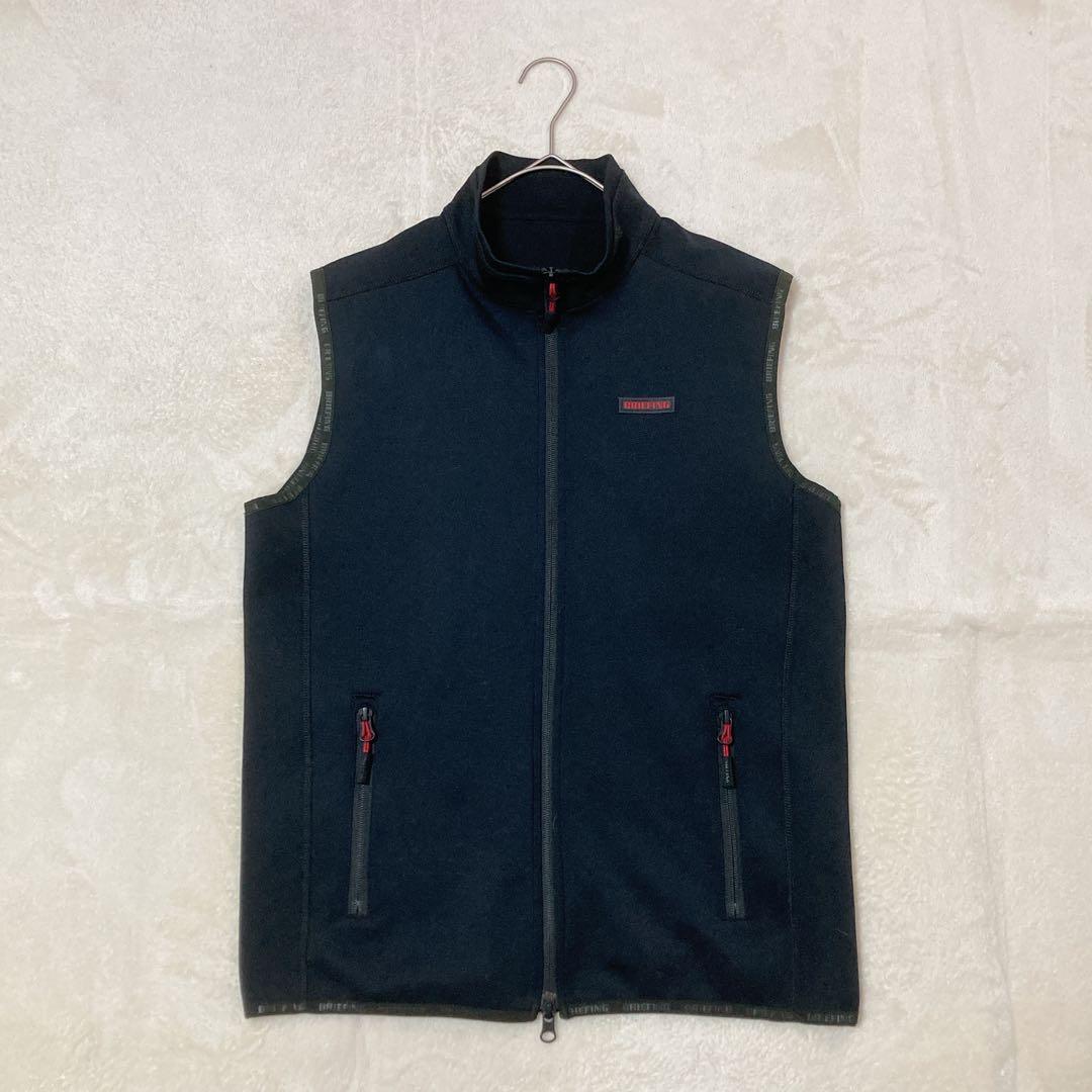 【美品】BRIEFING GOLF ジップアップベスト ストレッチ 3Dロゴ M
