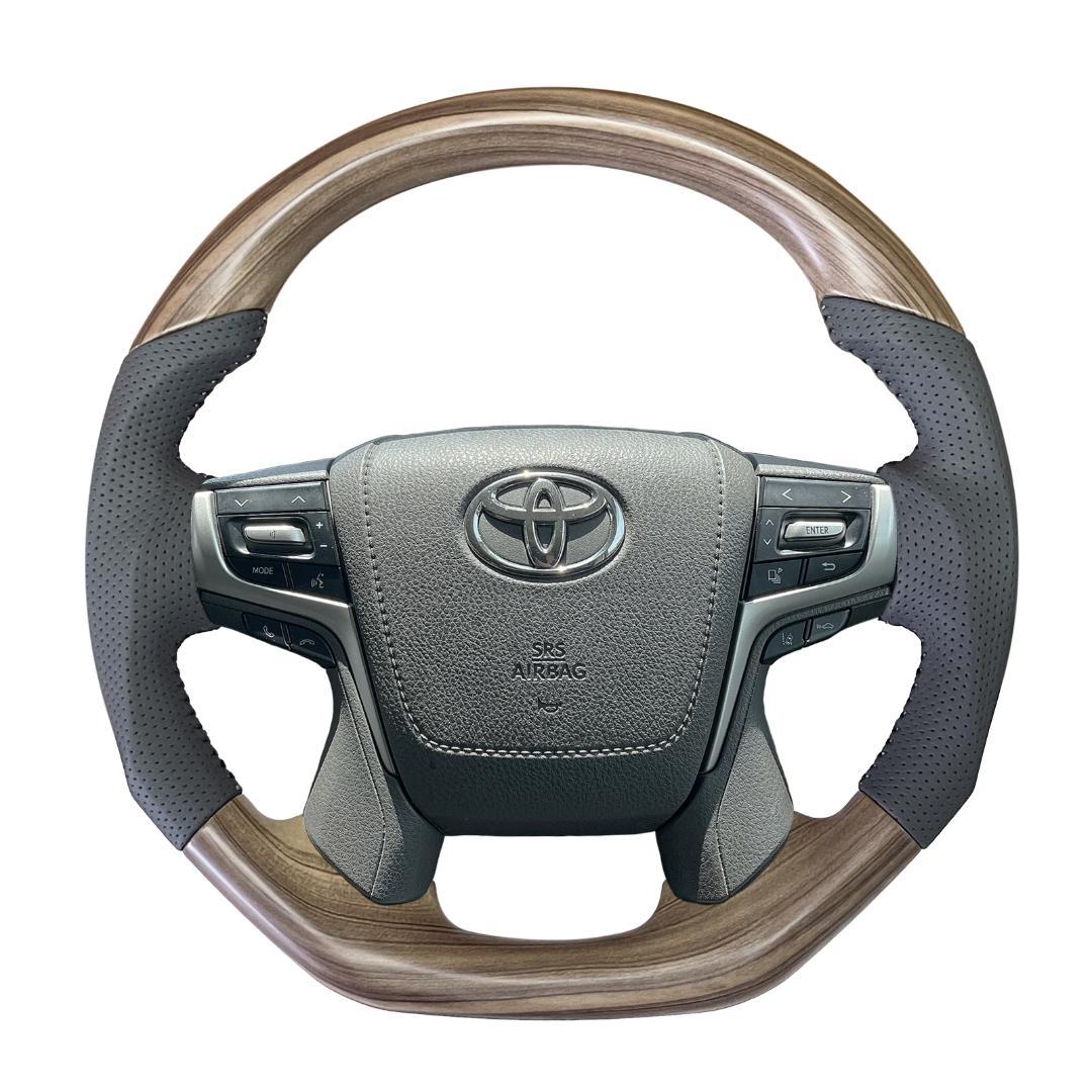 プラド150系 後期用 ガングリップ スポーツ ハンドル 木目 純正近似