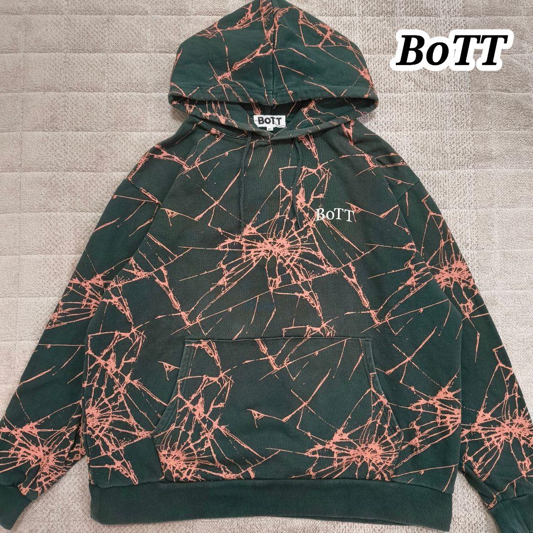 希少 BoTT パーカー 大きいサイズ 総柄 スパイダーウェブパターン XL