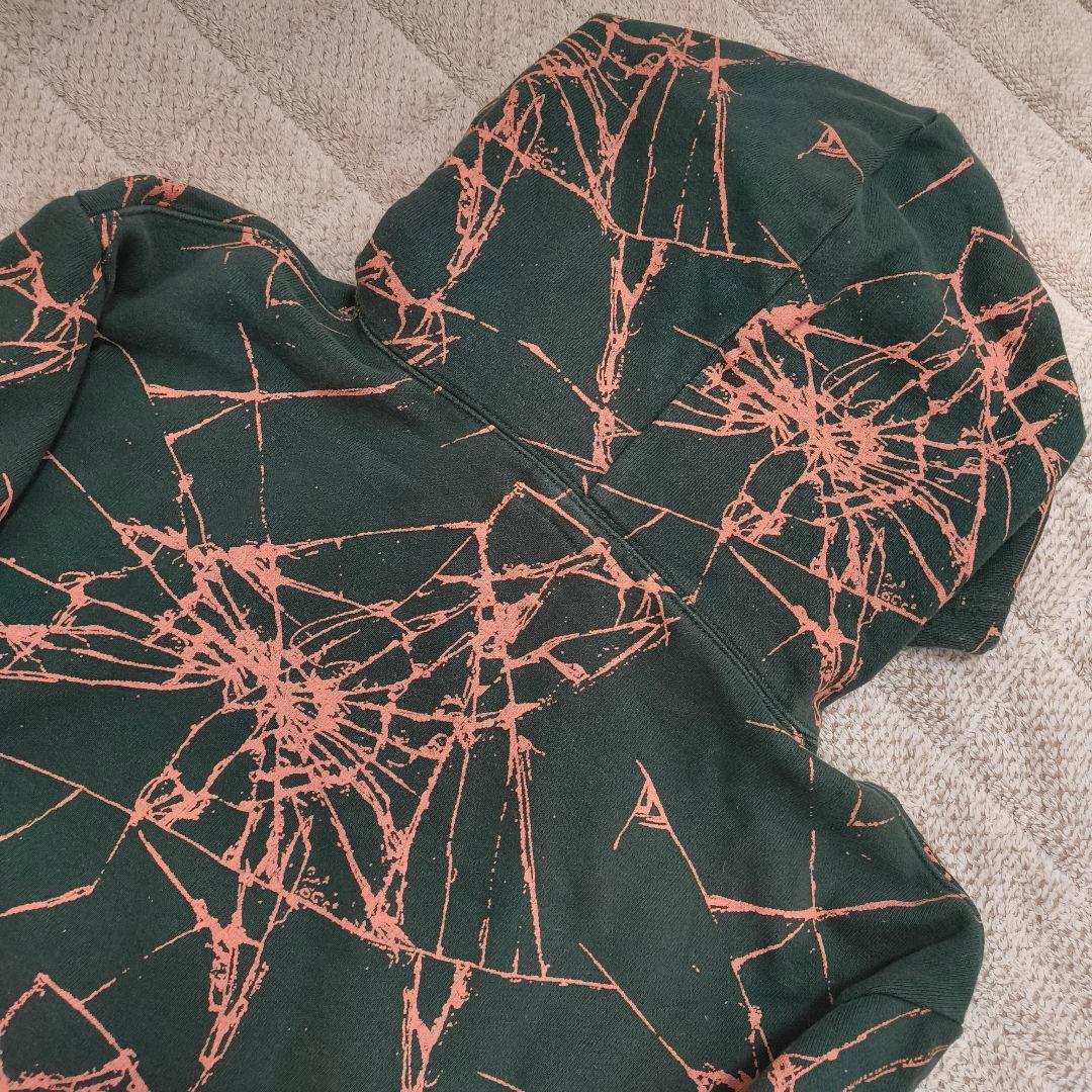 希少 BoTT パーカー 大きいサイズ 総柄 スパイダーウェブパターン XL