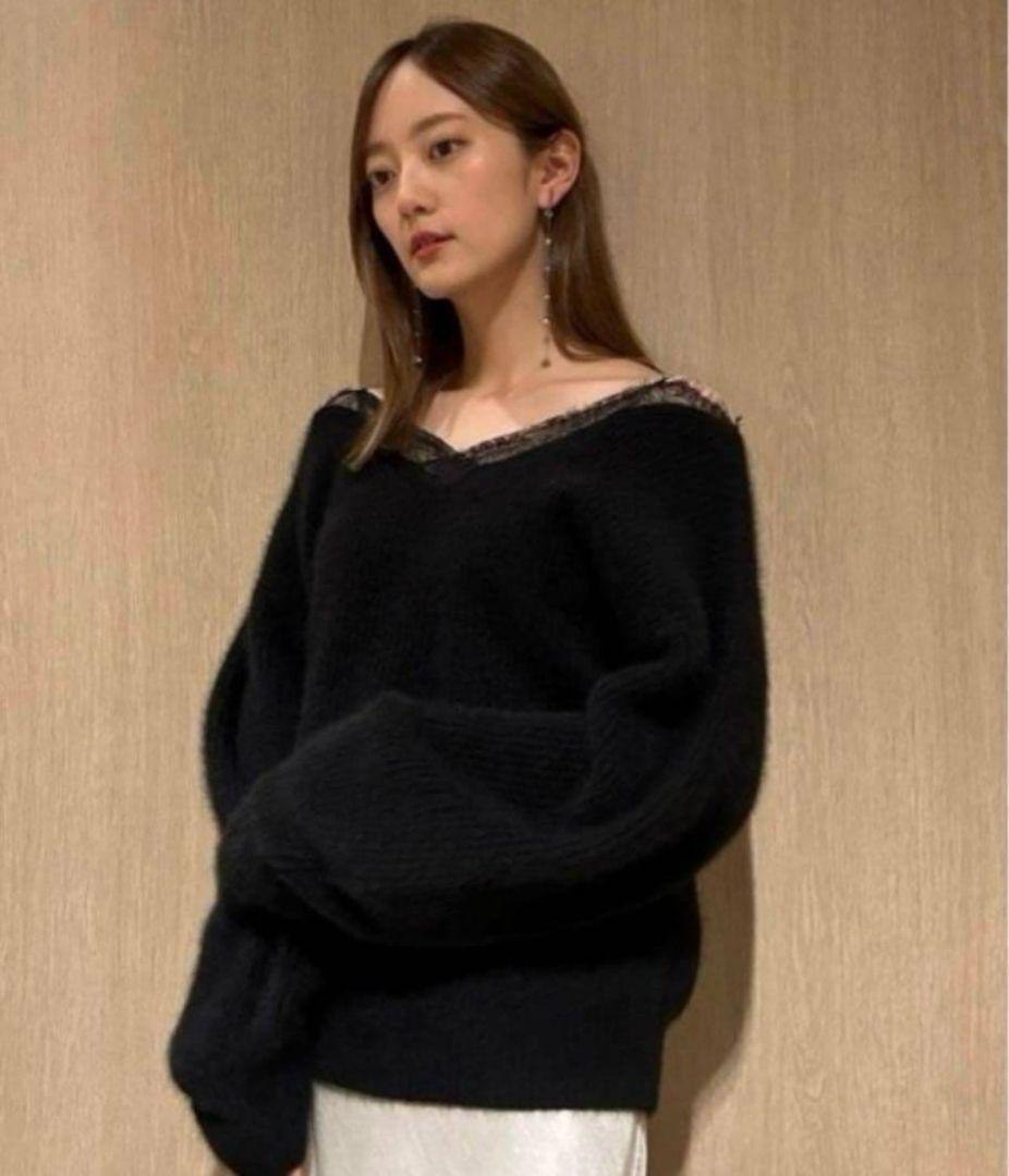 【完売レア】レーストリムラクーンニット FRAY I.D